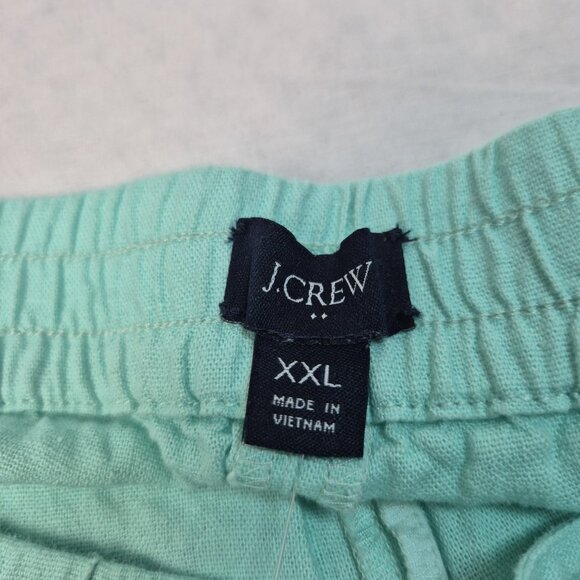 J.Crew Women's Striped linen blend drawstring Shorts Size XXL Green Mint (55) - Picture 10 of 12